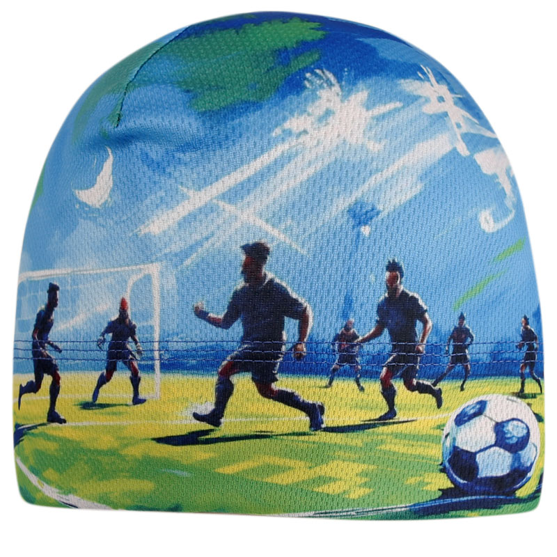 Bruno - vzor 207 - modrá - fotbal -  čepice na jaro / podzim