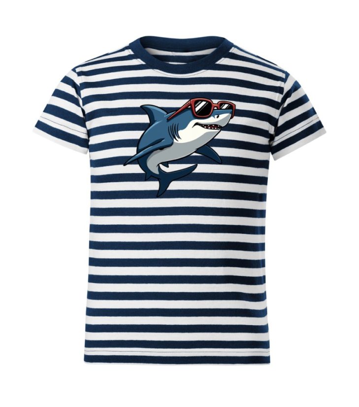 Dětské bavlněné tričko s potiskem - vzor 159 - Sailor / žralok Dětské bavlněné tričko s potiskem - vzor 159 - Sailor / žralok