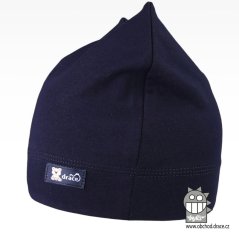 Bavlněná kojenecká čepice Čertík - vzor 08 - tmavě modrá