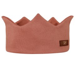 Dětská bavlněná čelenka korunka - vzor 019 - pudrová