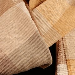 Dámská elegantní šála - vzor 057 - krémová / béžová- kostka