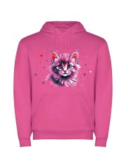Dětská mikina s kapucí Urban - vzor 018 - růžová /Kočička
