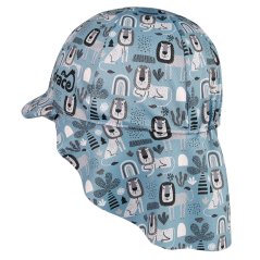 Letní funkční kšiltovka s plachetkou na krk SAFARI - vzor 26 - šedomodrá - zvířata