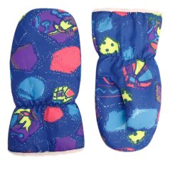 Dětské šusťákové palcové rukavice 6 - 9 let -  vzor 023 - modrá-   abstract