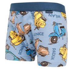 Chlapecké bavlněné boxerky - vzor 053 - modrá - skútr