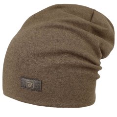 Bavlněná čepice Pastels DOUBLE - vzor 62 - hnědá melír