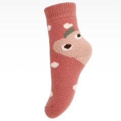 Dětské vlněné ponožky - vzor 006 - starorůžová