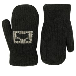 Dětské pletené palcové rukavice 5 - 7 let - vzor 086 - černá - herní svět