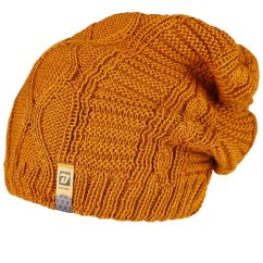 Merino pletená čepice Harmony - vzor 38 - hořčicová