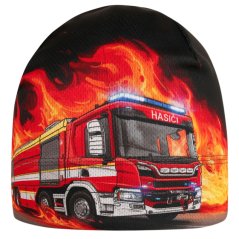 Funkční čepice Bruno - vzor 222 - černá - hasiči - čepice na jaro / podzim