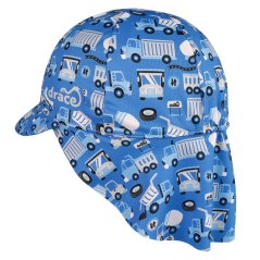 Letní funkční kšiltovka s plachetkou na krk SAFARI - vzor 28 - modrá - auta