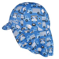 Letní funkční kšiltovka s plachetkou na krk SAFARI - vzor 28 - modrá - auta