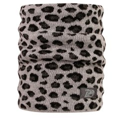 Merino pletený nákrčník Urban - vzor 26 - šedá / černá - leopard