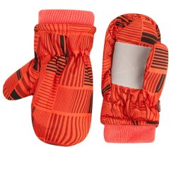 Dětské šusťákové palcové rukavice 1 - 3 roky -  vzor 013 - oranžová - kostky