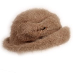 Dámský zimní klobouk - vzor 080 - šedobéžová - chlupatina