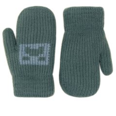Dětské pletené palcové rukavice 5 - 7 let - vzor 088 - zelenomodrá - herní svět