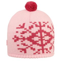 Zimní pletená čepice - AKCE / DOPRODEJ - vzor 190 - světle růžová- vločka