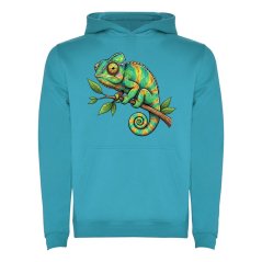 Dětská mikina s kapucí Urban - vzor 0029 - tyrkysová/chameleon