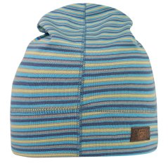 Bavlněná čepice Palette - vzor 019 - tyrkysový proužek