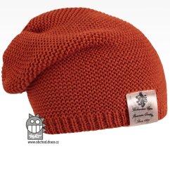 Pletená čepice Colors - vzor 10 - rezavá