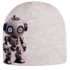 Bavlněná čepice Polo - vzor 112 - světle šedá - robot