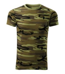 Bavlněné unisex tričko - vzor 45 - maskáč zelená