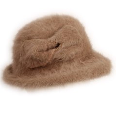 Dámský zimní klobouk - vzor 080 - šedobéžová - chlupatina