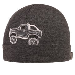 Bavlněná čepice  DOPRODEJ - vzor 064 - šedá - auto