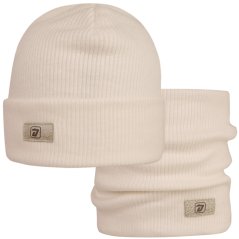 Čepice s nákrčníkem Rayon Rib set - vzor 024 - bíložlutá