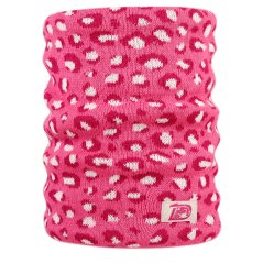 Merino pletený nákrčník Urban - vzor 23 - růžová / bílá - leopard