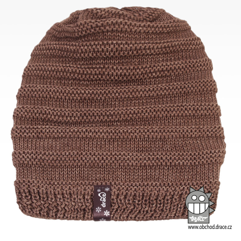 Merino pletená čepice Harmony - vzor 08 - šedo hnědá