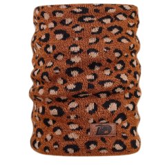 Merino pletený nákrčník Urban - vzor 20 - hnědozlatá / černá - leopard