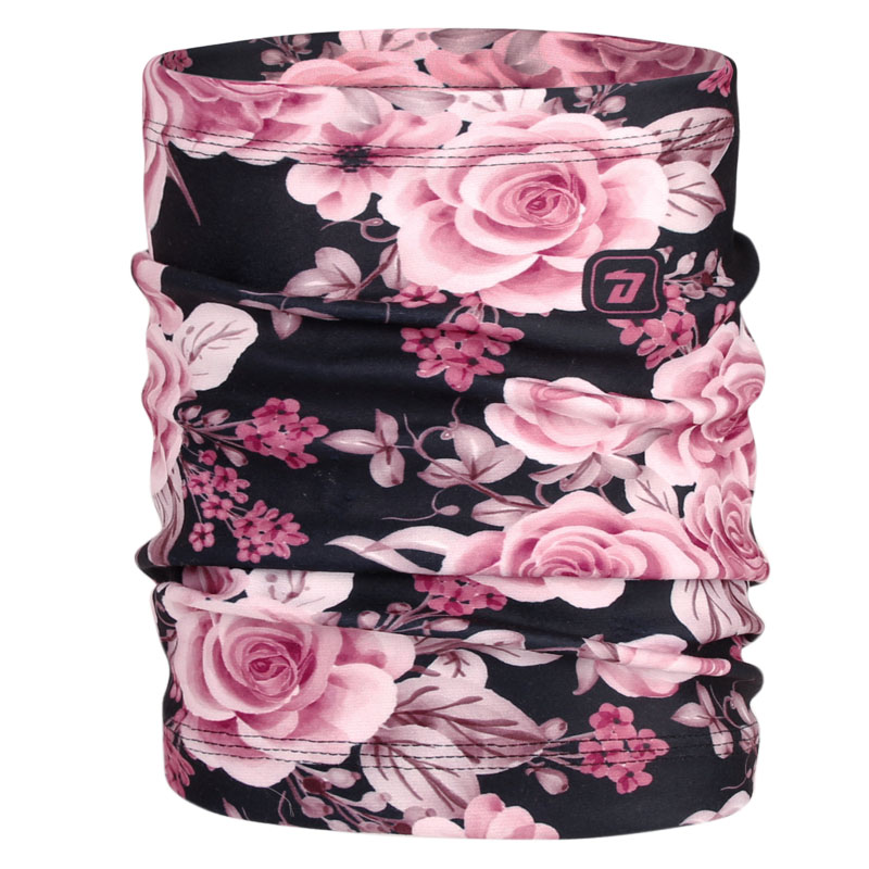 Fleecový nákrčník Yetti - vzor 40 - černá - růže