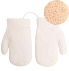 Dětské pletené palcové rukavice 3 - 5 let - vzor 097 - bílá