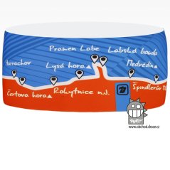 Funkční čelenka Baldo Krkonoše - vzor 008 - modrá / oranžová