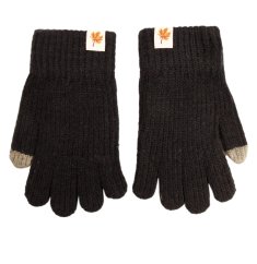 Dětské pletené prstové rukavice 4 - 6 let - vzor 088 - černá