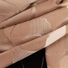 Dámská elegantní šála - vzor 062 - šedobéžová / satén - listy