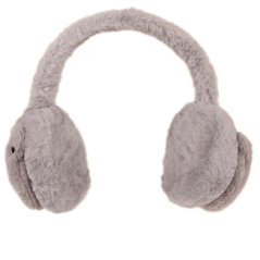 Zimní chlupaté klapky na uši - vzor 11 - šedá - panda
