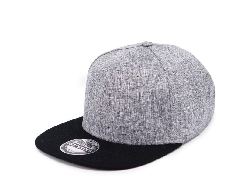 Kšiltovka Snapback melange - vzor 01 - šedý melír/černá vel. 56-60