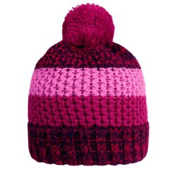 Zimní pletený kulich - vzor 53- fialová / růžová