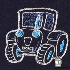 Tepláky Dráče lacl - vzor 26 - tmavě modrá - traktor