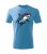 Dětské bavlněné tričko s potiskem - vzor 0160 - azurová modrá / žralok