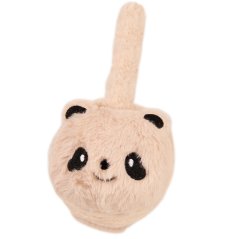 Zimní chlupaté klapky na uši - vzor 09 - krémová - panda