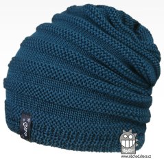 Merino pletená čepice Harmony - vzor 11 - petrol