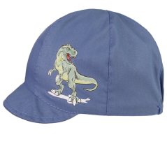 Dětská letní bavlněná kšiltovka - Borneo - vzor 07 - šedomodrá - dino