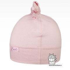 Bavlněná kojenecká čepice Uzlík - vzor 01 - světle růžová