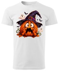 Dětské bavlněné tričko s potiskem - vzor 0258 - Halloween - vystrašená dýně