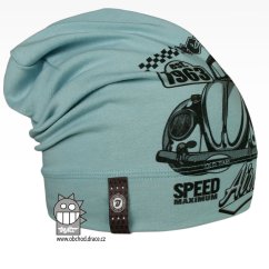 Bavlněná čepice Polo - vzor 53 - auto/moto - zelenomodrá