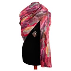 Dámská elegantní šála - vzor 031 - růžová - oválky