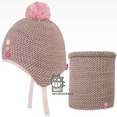 Laponka a nákrčník pletený Bambi set - vzor 11